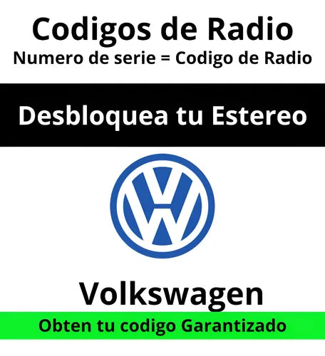 Códigos De Radio Vw Volkswagen - Desbloqueo Estéreo